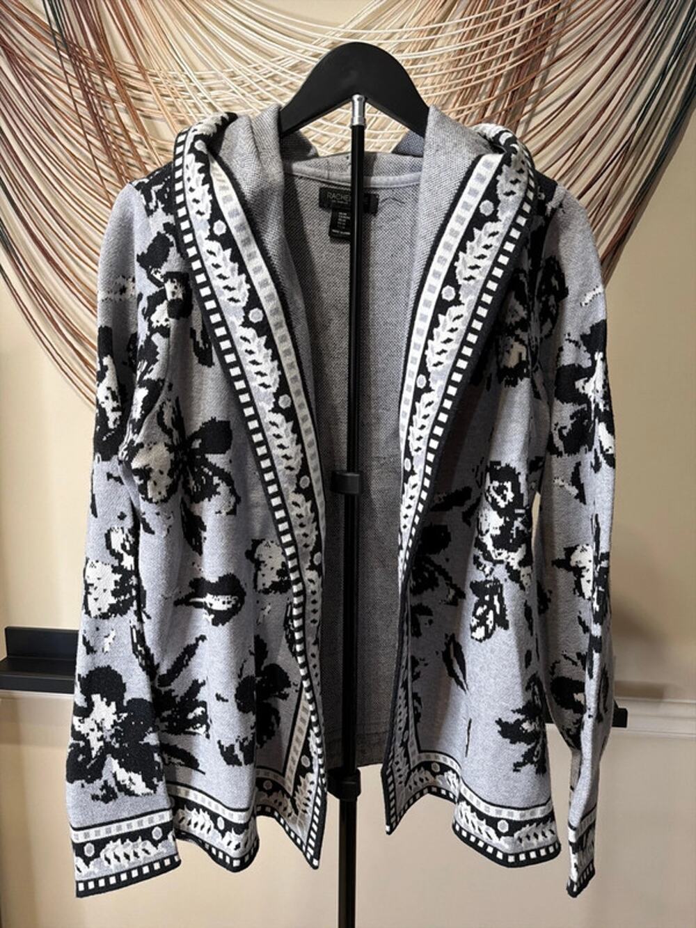 Rachel Zoe open front hooded sweater EUC M 3161